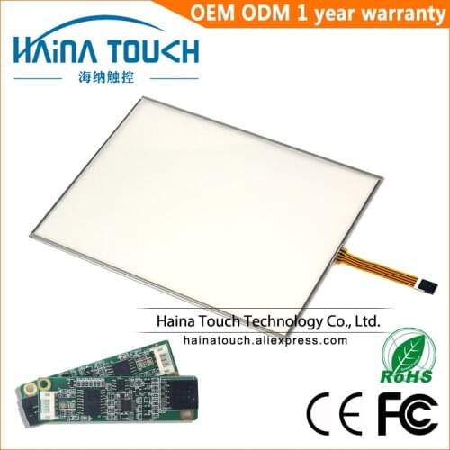 Win10 Compatible 5 wire 12 Inch Resistive Touch Screen Panel with USB Cotroller For photo kiosk/Laptop/PC