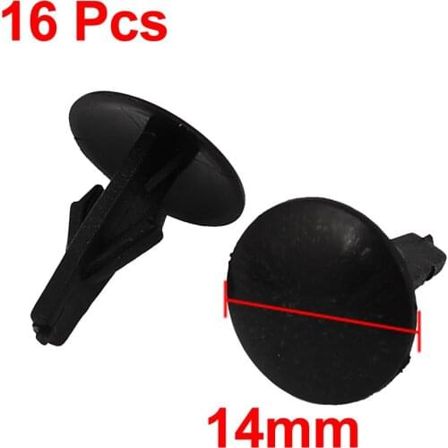 X Autohaux 16 Pcs Black Plastic Rivets Retainer Clip 4Mm X 7Mm X 15Mm For Car Bumper