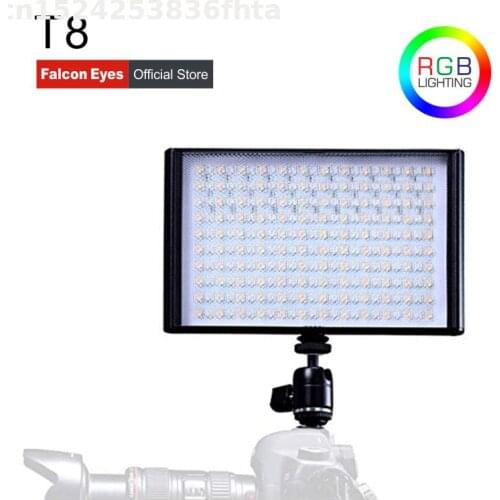 Falcon Eyes RGB Colorful LED Video/Photo Fill Light 30W Bi-Color For Canon Nikon DSLR Camera DV and Camcorder With Batteries T8
