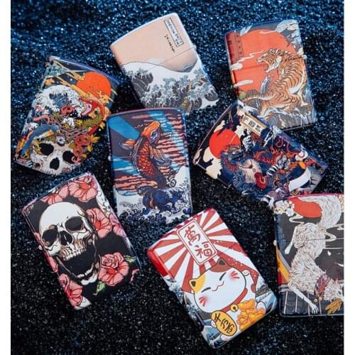Zorro Kerosene Lighter Windproof Color Printing Skeleton Animal Tiger Cat Personality Fashion Graffiti Gasoline Lighter