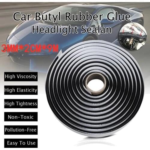 1pcs 9meters Butyl Rubber Glue Headlight Sealant Retrofit Reseal Hid Headlamps Taillight Shield Glue Tapes for Car Door Seal