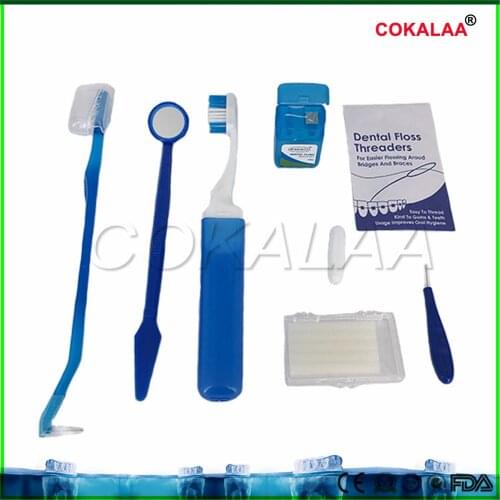 Good Quality 1Bags Dental Orthodontic Oral Care Tools Kit Teeth Whitening Clean Suit With Tooth Brush Interdental Brushes Dental