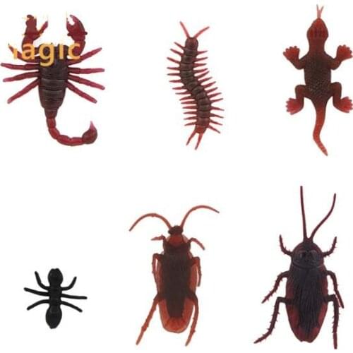 10pcs Simulation Cockroach Scorpion Ant Centipede Gecko (Fake) Magic Tricks Close Up Street Bar Props Magic Fool Toy Funny
