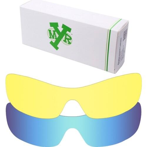 2 Pieces Mryok Anti-Scratch Replacement Lenses for-Oakley Antix Sunglasses Lens Ice Blue & HD Yellow