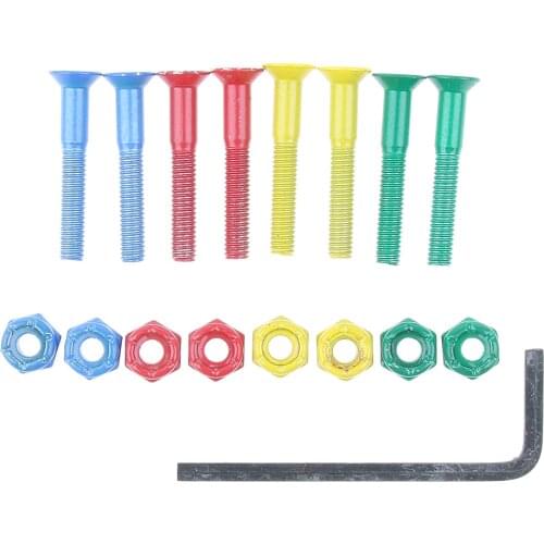 8pcs Replacement Skateboard Truck Hardware Set Screws Bolts Nuts