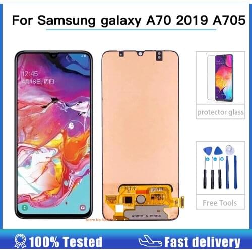 A70 lcd For Samsung galaxy A70 2019 A705 A705F SM-A705F lcd Display + Touch Screen Digitizer Assembly Replacement Parts 6.7inch