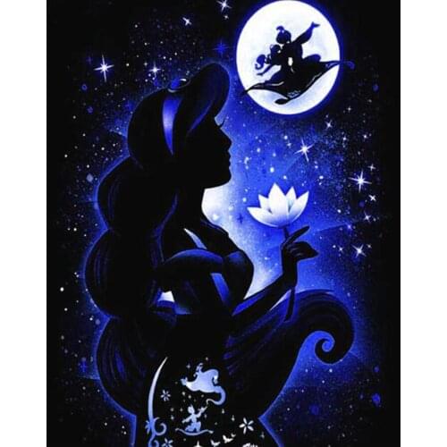 Diamond painting White Lotus Cartoon Princess diamond embroidery sale 5 d diy full square round drills art mosaic Diamonds ,B101