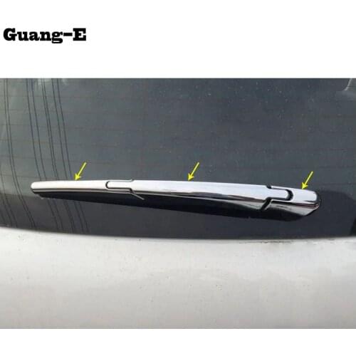 Car Detector ABS Chrome Rear Back Glass Wiper Nozzle Cover Frame Trim Tail Window 3pcs For Peugeot 2008 2014 2015 2016 2017