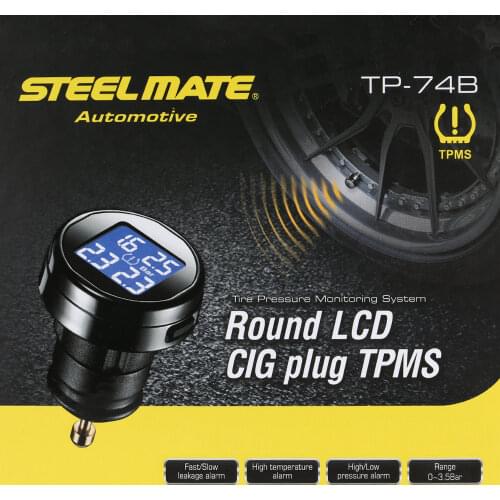 TP-74B 4 Sensors Wireless DIY TPMS Tire Pressure Monitor System with LCD Display