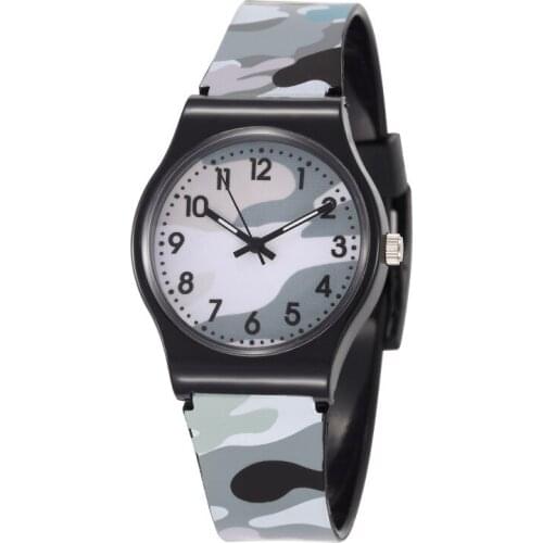 Camouflage Rubber Watches For Kids Children Cool Sports Quartz Wrist Watch Boys Girls Clock Reloj Relogio