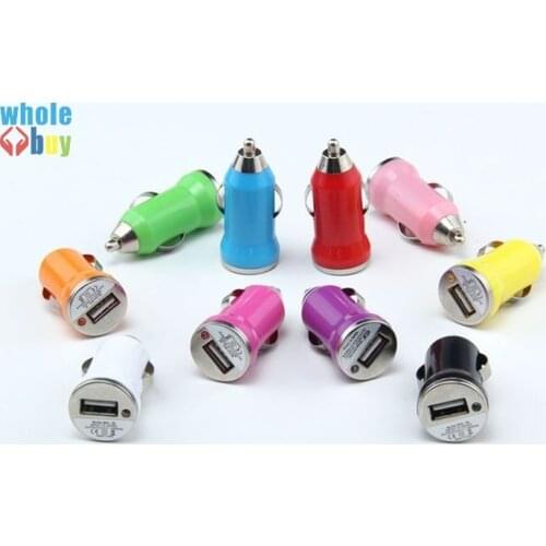 Colorful Mini USB Car Charger For IPhone X 8Plus 8 7Plus 7 6s 6 5 IPod ITouch HTC Samsung mobile phone chargers 300pcs/lot