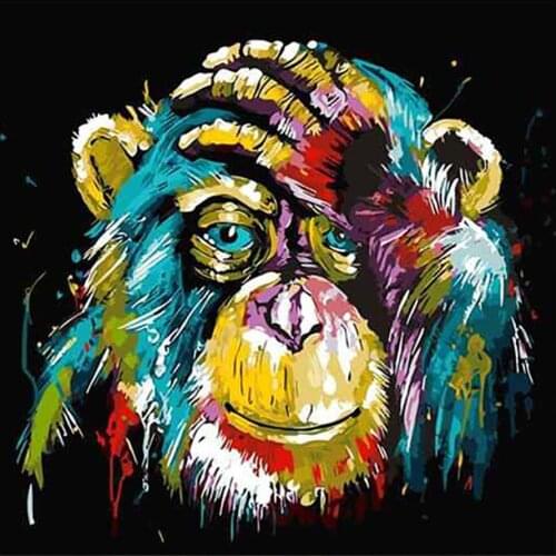 Colored Baby Orangutan Diamond Painting Round Full Drill Nouveaute DIY Mosaic Embroidery 5D Cross Stitch Cartoon Animal Pattern