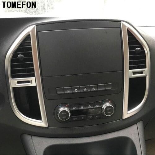 For Mercedes-Benz Vito W447 2014 - 2017 ABS Matte Interior Middle Console Air Condition Vent Outlet Cover Trim Car Styling 2pcs