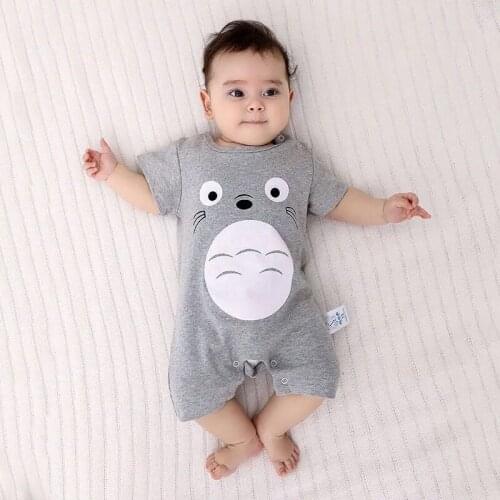Newborn Baby Boy Romper Summer Cartoon Totoro Girl Short Sleeve Jumpsuit Cotton Toddler One-piece Kid Clothes Bebes Outfit