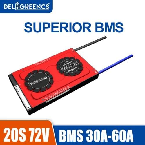 With Balance BMS 20S 72V 18650 30A 40A 50A 60A bms 74V Lithium Polymer Battery 3.7v Pcm Pcb For Ebike Scooter Low Speed EV