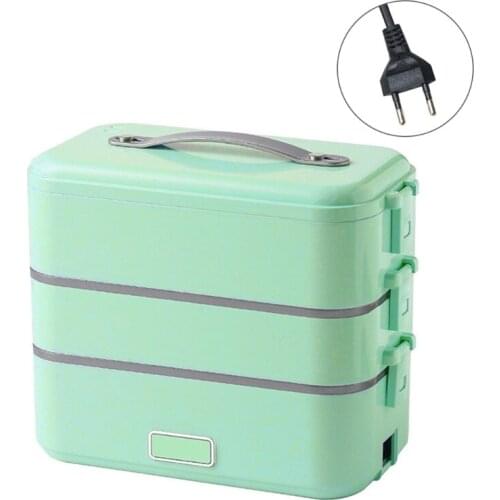 M2EE Portable Food Warmer Electric Lunch Box 1.1-1.2L USB Food Steamer 300W Lunch Box for Home Office School Travel