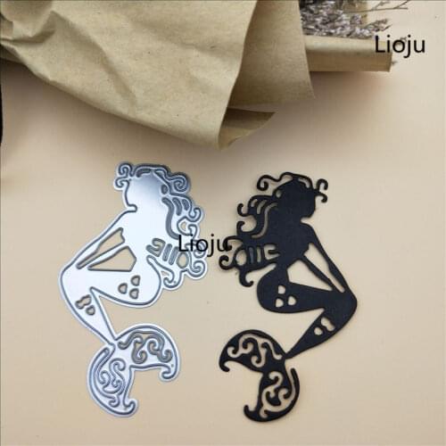 LIOJU Mermaid metal cutting dies cut die mold New Scrapbook paper craft knife mould blade punch stencils dies