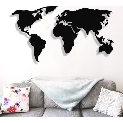 MIGNATIS World Map Metal Wall Decor - Kitchen Wall Decor, Office, Wall Decorations for Living Room