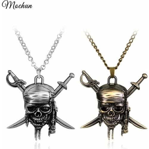 MQCHUN Pirates Of The Caribbean Necklace Hot Sale Skull Pendant Jack Necklaces Fashion Jewelry Christmas Gift For Fans
