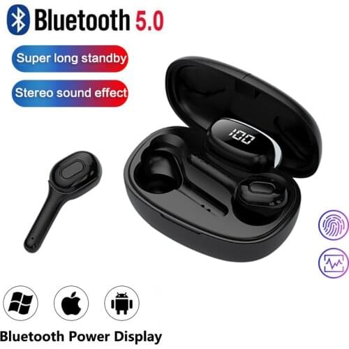 New Bluetooth wireless earphone TWS 5.0 earplug sports running earphone stereo earplug with microphone 6D sound HD call earphone