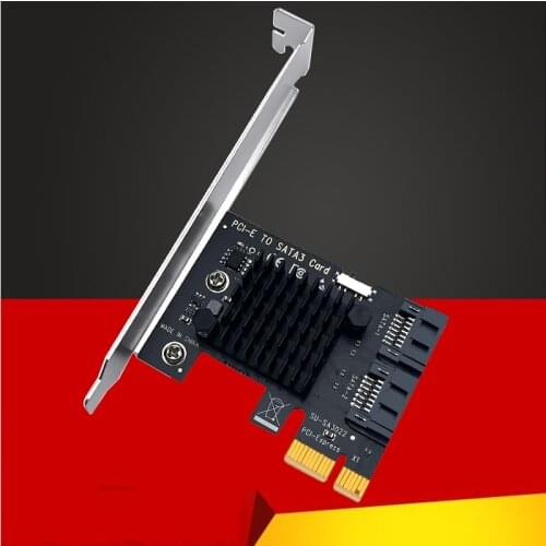 NEW Chia Mining Riser SATA PCI-E Adapter 2 Ports SATA 3.0 to PCIe x1 Expansion Card PCI Express SATA Controller with Boot Button