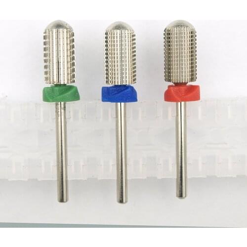 New Silver 5 in 1! 6.6 Head Large Barrel Round Smooth top Safty Tungsten steel Carbide nail drill bits Burr Double hand use