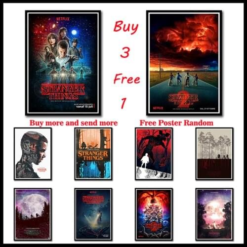 Stranger Things Coated Paper Posters Bar Cafe Home Decor Painting Wall Sticker Frameless