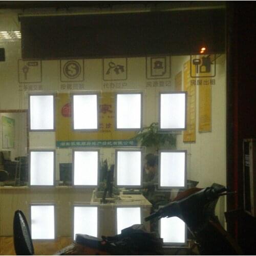 Single Sided Magnetic Acrylic Panel Display Lightbox A4 Portrait Hanging for Real Estate Agent Window