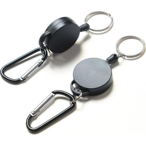 Adjustable Outdoor Telescopic Wire Rope Key Burglar Key Return Chain Camping Tactical Keychain Tools Ring Retractable Holde X9B0