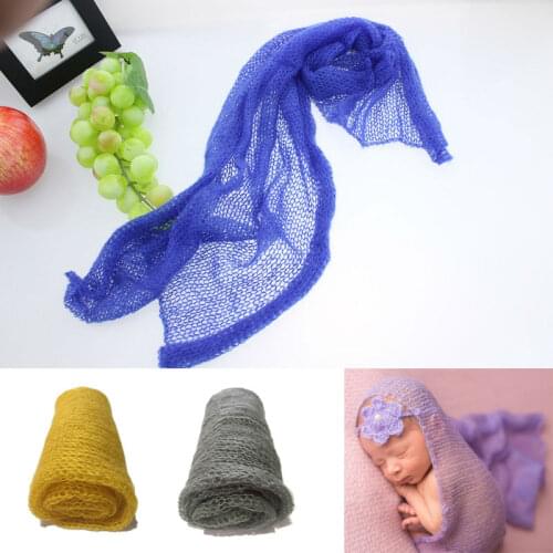 Hot!40X60CM Mohair Wrap Christmas Photography Props Soft Newborn Knitted Crochet Kids Baby Photo Shoot Fotografia