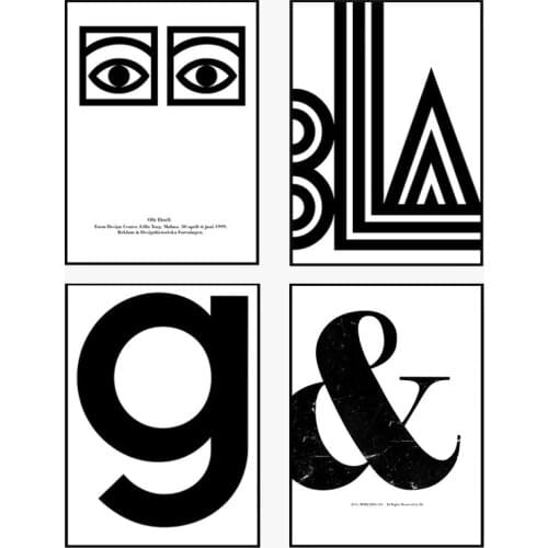 Nordic Modern Simple Oil Paintings Black White English Alphabet Graphics Frameless Decorative Drawing Canvas Wall Art Unframed