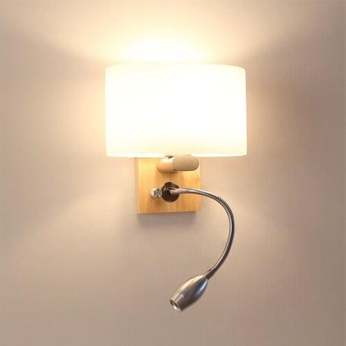 Sconces Modern wooden Wall Lamp Lights For Bedroom Home Lighting led Wall Sconce solid wooden wall light E27 stair bedside lamp