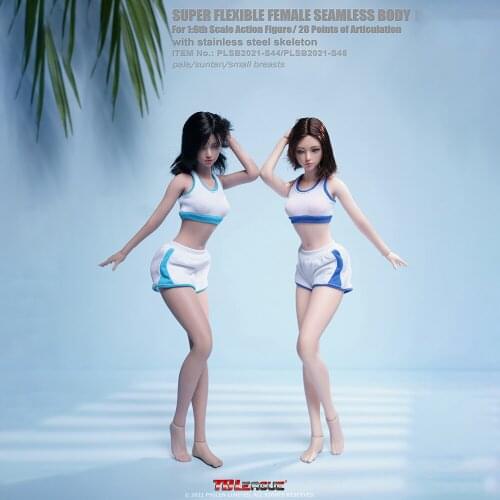 TBLeague 1/6 Steel Seamless Super Movable Girl Body PLSB2021-S45 Wheat/White Full Set Body with Head Sculpture Costume