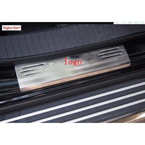 High quality stainless steel 4pcs door sills protective scuff plate,pedal guard plate sticker for Jeep Compass,Patriot 2011-2015