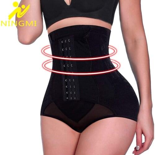 NINGMI Women Body Shaper Slim Waist Trainer with Hooks Tummy Control Panties Butt Lifter Shapewear Belt Slimming Underwear Panty