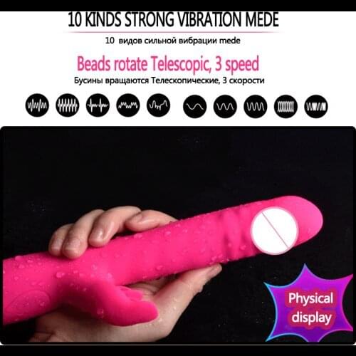USB Rechargeable 10 Speed Powerful Dildo Rabbit Vibrator for Women Clitoris stimulation Massage Vibrator G-spot Adult sex toys