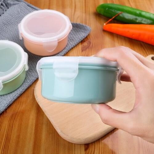 10*10*5cm Round Seal Box Mini Sealed Crisper Box Grains Sorting Container Plastic Lunch Box
