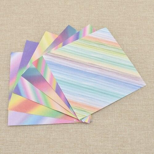 48pcs 15*15cm Gradient Rainbow Colorful Origami Paper For DIY Handmade Craft Gift Box Home Decor Scrapbook Paper