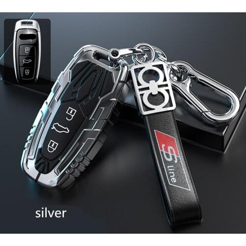 Car Key Case Cover Shell For Audi A6L A7 A8 Q8 E-tron C8 D5 2019 Auto Styling Keyring Holder Protection Accessories