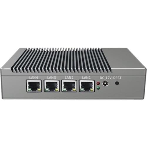 BKHD Linux Win10 Mini PC Intel N2940 J1900 Quad Core CPU 4 LAN 2*USB Fanless Industrial Computer VPN Firewall Router for Gaming