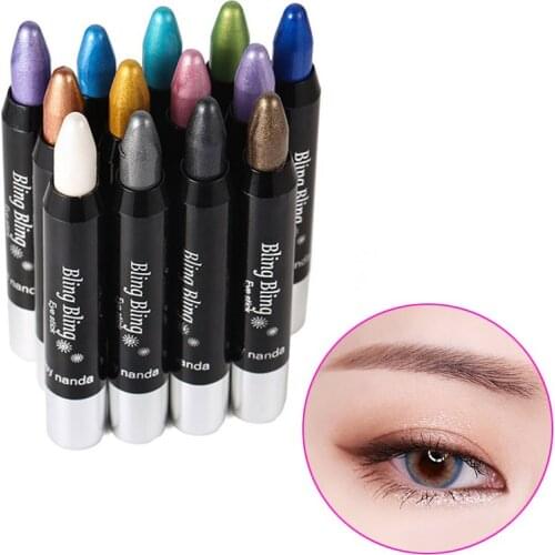 Bling Shimmer Eye Shadow Pen 12 Styles Eyes Makeup Highlighter Pen Eyeshadow Pencil Eyes Makeup Beauty For Lady Eyes Cpsmetic