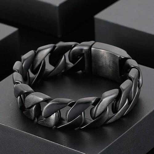 Stainless steel bracelet European and American black titanium steel bracelet Fashion trend titanium steel jewelry