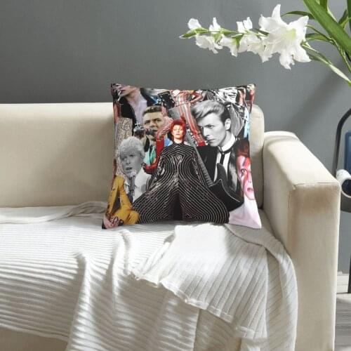 David Bowie pattern print Cushion Cover Decorative Pillowcase Chair Seat Square Car Pillow Cover Home Living Textile