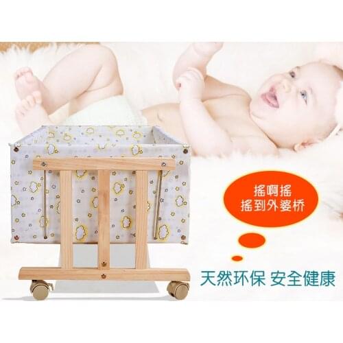 Baby Cradle Rocking Chair Wooden Portable Newborn Cradle Bassinet Bed Sleeping Basket Silla Mesedora Kids Bed BK50YY