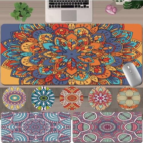 Computer Keyboard Mouse Mat Best Gaming Mouse Pad Large PU Leather Mandala Pattern Series Anti-slip Office Desk Accessories