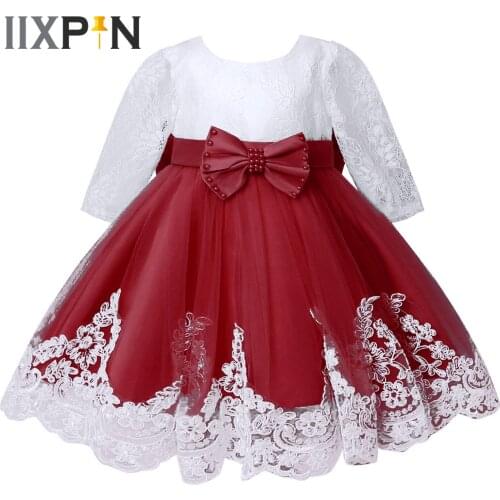 Girls Lace Flower Dresses Kids Embroidered Ball Gowns Baby Girl Newborn Christening Dress Party Princess Coatume For Girls