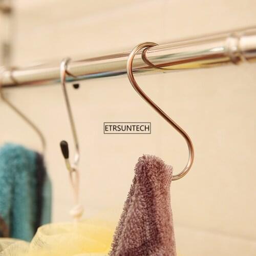 50Set S-Shape Hook Kitchen Railing S Hanger Hook Clasp Holder Stainless Steel Hooks For Hanging Clothes Handbag Hook