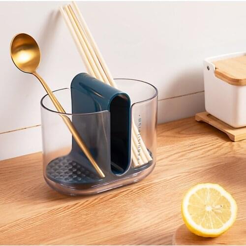 Kitchen Utensils Chopsticks Holder Drying Rack, 2 Divided Compartments, Utensil Spoons Forks Holder, Kitchen Counter Organizer