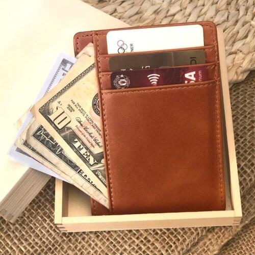 Laser Engraving Mens Genuine Leather Bifold Wallet with 2 ID Window and RFID Blocking Name Engraved Soft Leather Mens Wallet