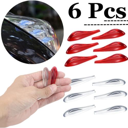 6 Piece/Set 2colors Car Tail Light Save Gasoline Reduce Wind Noise Anti Collision Car Tail Light Decals Outdoor Part